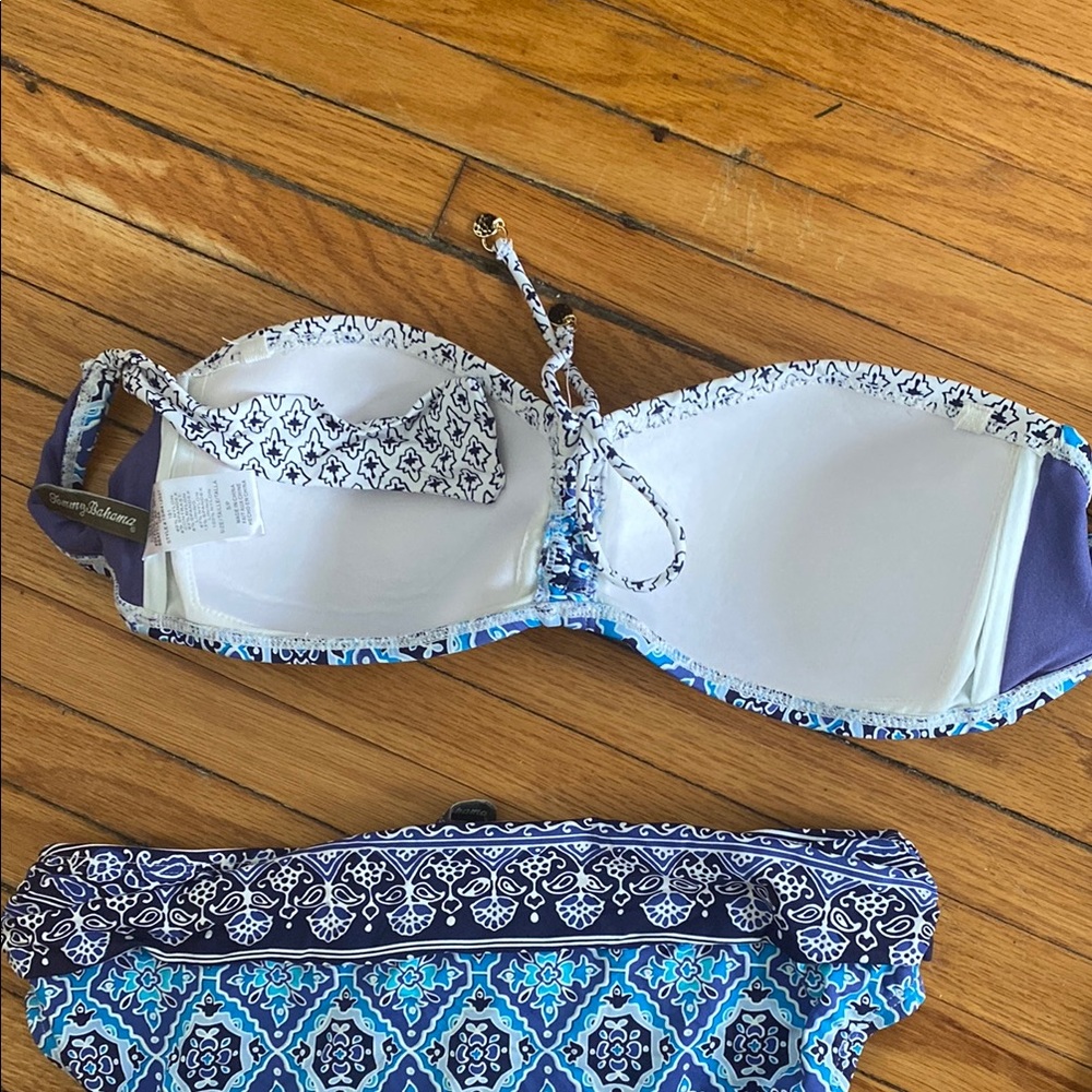 Tommy Bahama Blue Patterned Bikini Swimsuit Woman Small - Picture 9 of 11